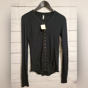 Free People Intimately Going Places Cardi Light black Size Large NWT
